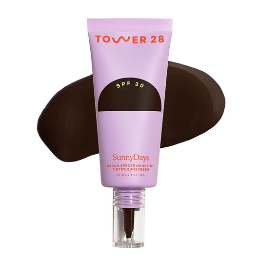 Tower 28 Beauty SunnyDays SPF 30 Tinted Mineral Sunscreen - For Sensitive Skin - 2-in-1 Facial Broad Spectrum UVA/UVB Protection + Foundation - Shade 70 VENICE, 1 Fl Oz-VivaGrace Women