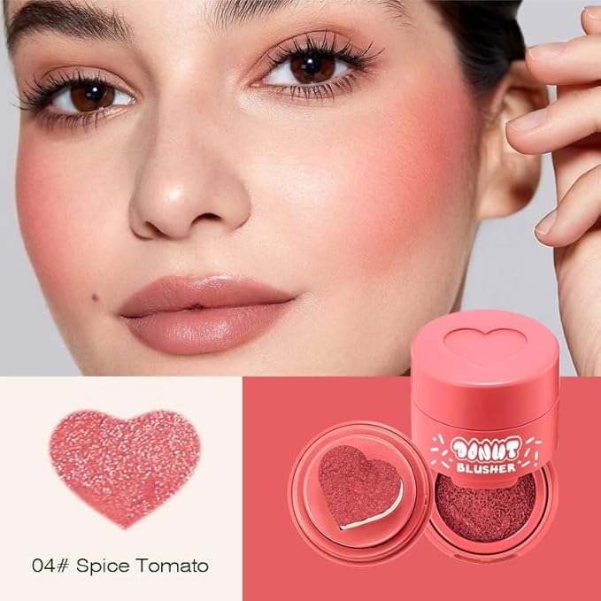 Stamp Liquid Blush Stamp Blush with Heart Shaped Applicator Natural Long Lasting Blush, Light and Airy Makeup for Women (4)-VivaGrace Women