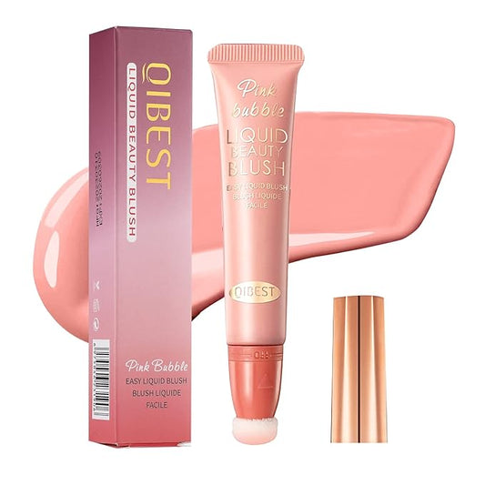 Liquid Blush Beauty Wand Matte Cream Blush Stick with Soft Cushion Applicator For Natural Cheek Tint Blendable Lightweight Long Lasting Dewy Finish makeup blush for Face(01 Nude Orange)-VivaGrace Women