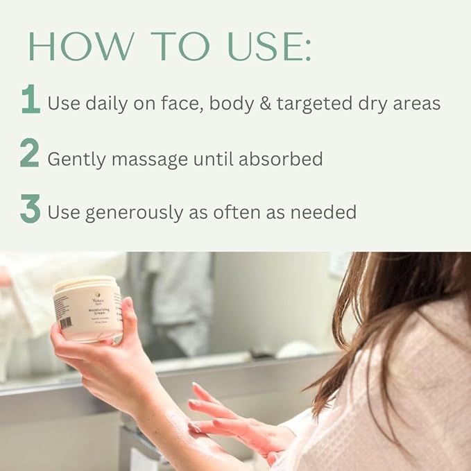 Yobee Body & Face Moisturizing Cream for Dry, Sensitive Skin | Probiotic extracts, Honey, Turmeric, Vitamin B12, Ceramides, Shea Butter | Fragrance Free | For Kids & Adults (3)-VivaGrace Women