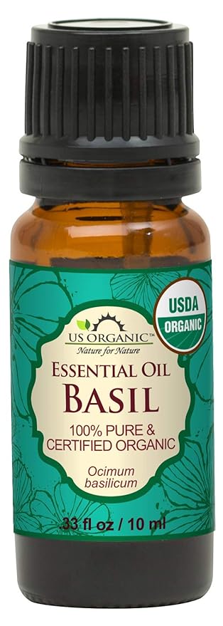US Organic 100% Pure Basil Essential Oil, USDA Certified Organic, Steam Distilled W/Euro Dropper, 10 ml (More Size Variations Available)-VivaGrace Women