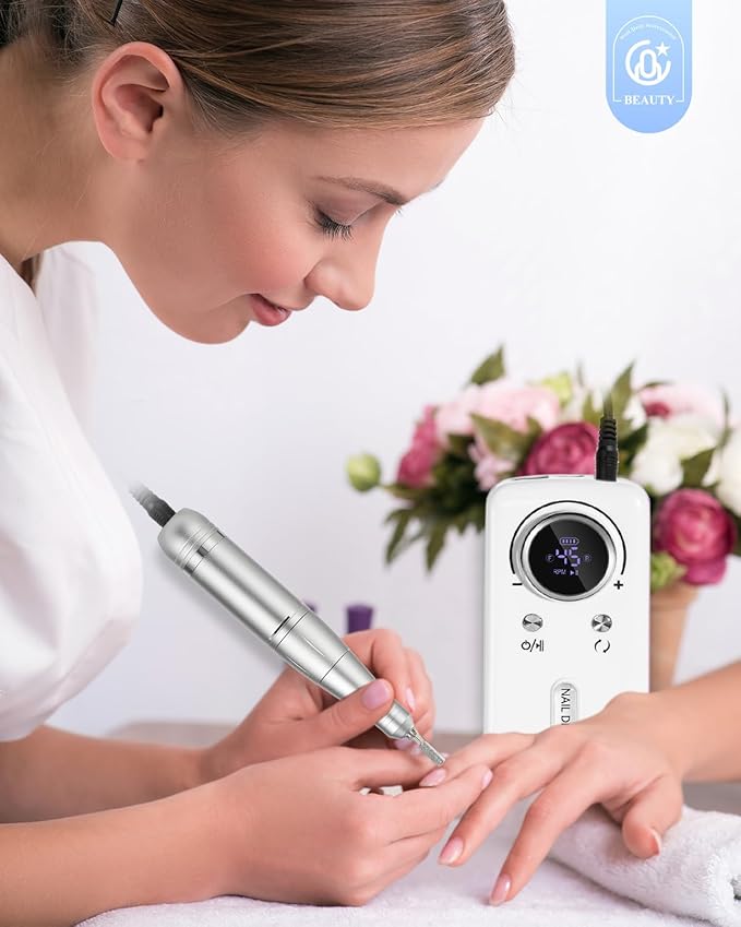 CozyZen Cordless Nail Drill Professional: 45000 RPM Rechargeable Electric Nail File Kit, Portable & Low Noise for Acrylic, Gel Nails, Manicure & Pedicure - Salon & Home Use-VivaGrace Women