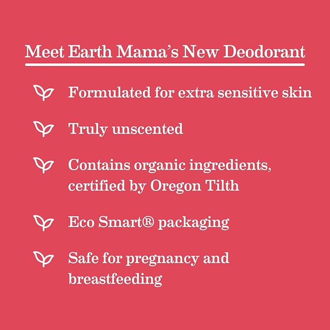 Earth Mama Simply Non-Scents Deodorant | Fragrance-free + Safe for Sensitive Skin, Pregnancy & Breastfeeding, Contains Organic Calendula and Coconut Oil, No Baking Soda or Aluminum, 2.65-Oz (2-Pack)-VivaGrace Women