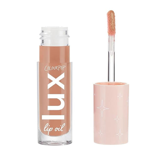 Colourpop Lux Lip Oil - Hydrating, Sheer Tinted Lip Oil Formulated with Antioxidant-Rich Chamomile Extract & Calendula Oil - Non-Greasy, Nourishing Soft-Warm Nude Lip Oil - Skinny Dip (0.16 oz)-VivaGrace Women