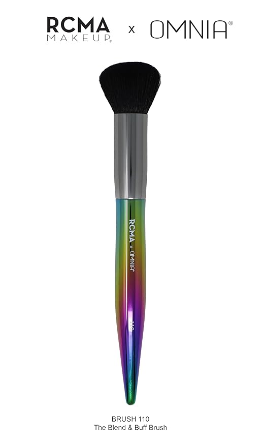 RCMA Makeup x Omnia Professional Makeup Brush 5pc Set, Premium Synthetic Fiber, Iridescent Acrylic Handle, Face Powders, Complexion and Foundation Blending Application Brush set.-VivaGrace Women