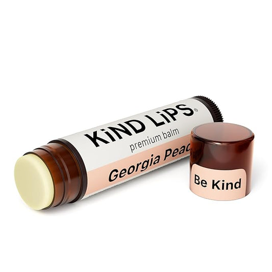 Kind Lips Lip Balm - Nourishing & Moisturizing Lip Care with Shea Butter, Beeswax & Vitamin E | Georgia Peach Flavor | 0.15 Oz (Single Tube)-VivaGrace Women