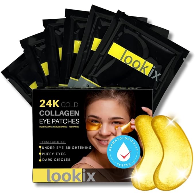 Revitalize Your Skin with 24K Gold Eye Mask - Reduce Puffy Eyes, Dark Circles, Wrinkles, and Fine Lines - 15 Pairs of Refreshing Eye Gels-VivaGrace Women