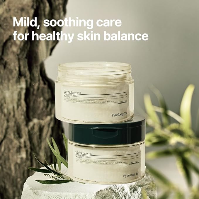 Pyunkang Yul PKY Calming Toner Pad with Tea Tree, 5 Hyaluronic Acids, Removes Dead Skin Cells, Moisturizes, Korean Face Skin Care, Acne Prone & Sensitive Skin, Double-Sided Pad 7.7 fl.oz 70ea-VivaGrace Women