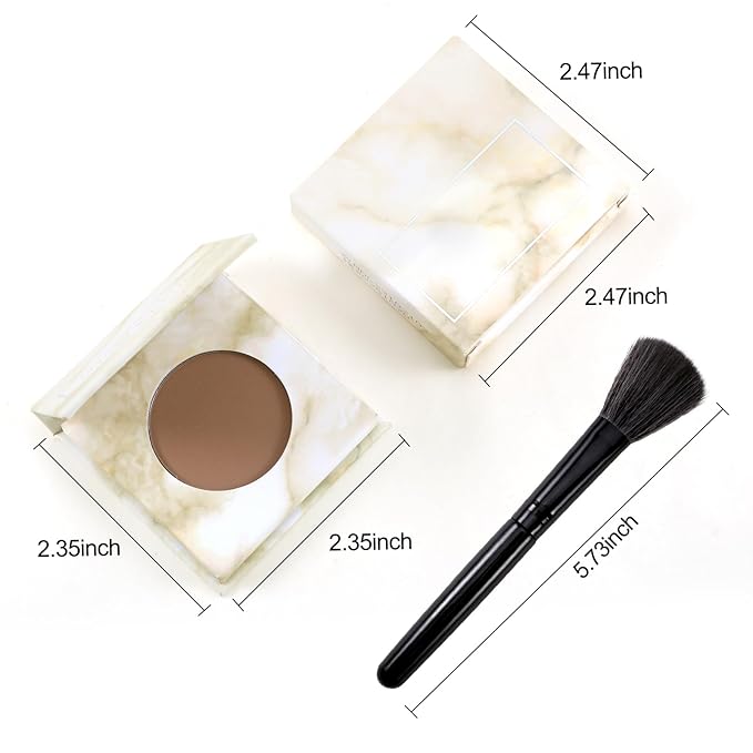 Erinde Matte Brown Contour Palette, Warm Toned Face Sculpting Bronzer Pressed Powder Contour, Lightweight, Ultra-Blendabled, Multiuse Baked Contouring Makeup for Light Skin Tone, 02 Dark Brown-VivaGrace Women