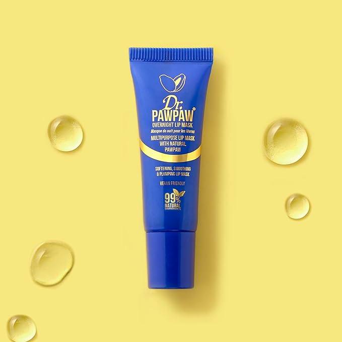 Overnight Lip Mask - Multi-Purpose Balm, Natural Pawpaw & Peptides Smooth Skin, Cracked Lips, Vegan, Ethical Beauty & Fregrance Free (10 ml)-VivaGrace Women