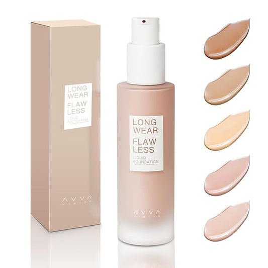 Liquid Foundation Makeup Natural True Skin Tone Full Coverage Concealer Flawless Complexion Blendable Longwear, 101, 1 fl. oz.-VivaGrace Women