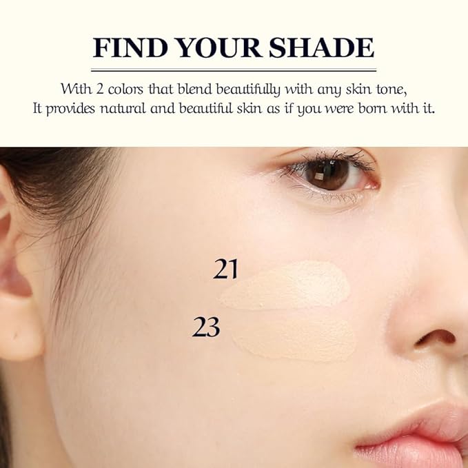 [CHALLANS de PARIS] Cushion de LUMINÁRE Cushion Foundation – 21 Bright Ivory | Radiant Glow, Full-Coverage, Lightweight Adhesion, Long-Wear, Luminous Finish, Korean Makeup, 0.53 oz-VivaGrace Women