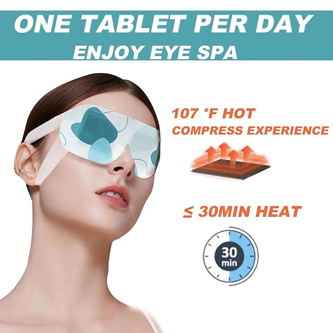 50 Packs Steam Eye Mask for Dry Eyes, Self Heated Sleep Eye Mask Disposable Warm Compress for Eyes, Relieves Dry Eye Eye Strain, Dark Circles, Puffiness,Microgroove (Natural Unscented More Safer)-VivaGrace Women