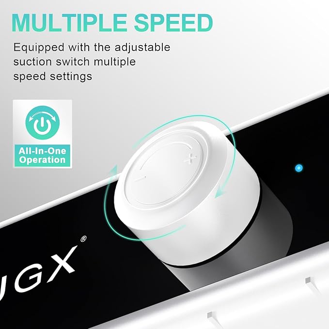 L'UGX Rechargeable Nail Dust Collector with 2 Reusable Filter, Professional Nail Vacuum Dust Collector Nail Tech Fan Extractor Powerful Suction Machine, Perfect for Home Salon Use-VivaGrace Women