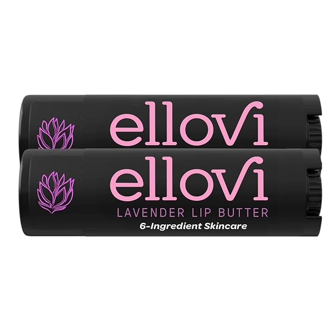 Natural Lip Butter Lip Balm - Lavender - Pure Enough to Eat - Made With Just 6 Vegan Ingredients - 100% Natural & Organic Moisturizing Lip Care for All Day Hydration (2-Pack)-VivaGrace Women