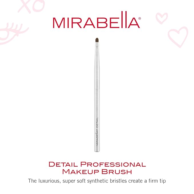 Mirabella Detail Professional Makeup Brush – Precision Eyeshadow Brush for Blending & Smudging – Small Vegan Brush w/Tapered Bristles & Weighted Handle for Eyeshadow Detailing-VivaGrace Women
