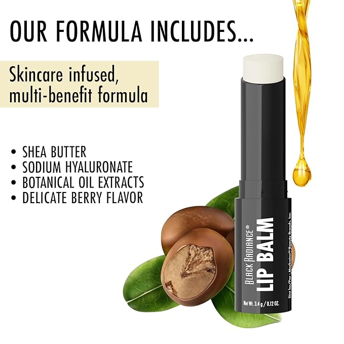 Black Radiance Beyond A Pout Plumping Lip Balm, Moisturizes & Conditions with a Blend of Botanical Oils & Hyaluronic Acid For a Glossy Finish, Vegan, Cruelty-Free - Pamper-VivaGrace Women