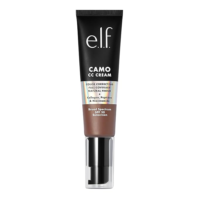 e.l.f. Camo CC Cream, SPF 30 Color-Correcting Medium-To-Full Coverage Face Foundation, Delivers An Airbrushed Finish, Vegan & Cruelty-Free, Deep 560 C-VivaGrace Women