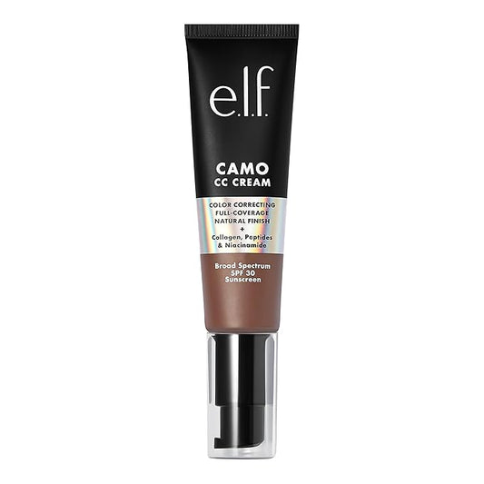 e.l.f. Camo CC Cream, SPF 30 Color-Correcting Medium-To-Full Coverage Face Foundation, Delivers An Airbrushed Finish, Vegan & Cruelty-Free, Deep 560 C-VivaGrace Women