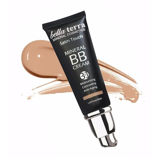 Bellaterra Cosmetics BB Cream - Tinted Moisturizer, Mineral Foundation Makeup, Medium 104 | Skin Perfector, 1.69 oz-VivaGrace Women