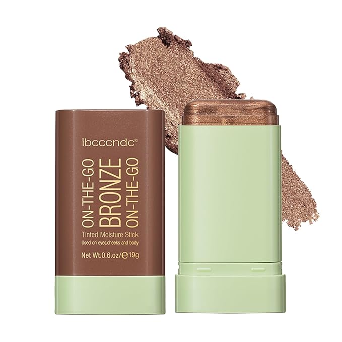 Cream Contour Stick,Multi-Use On The Go Bronzer Stick,Long-lasting Highlight Stick,Glow Bronzer Stick for Face,Lightweight and Blendable Contour Stick for Women (04# Beach Glow)-VivaGrace Women