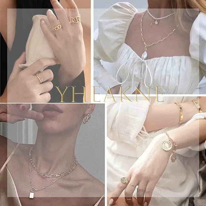 Boho Layered Satellite Disc Choker Necklace Gold Sequin Disc Chain Necklace Vintage Double Layer Necklace Short Collarbone Necklace Chain Jewelry for Women and Girls Gift-VivaGrace Women