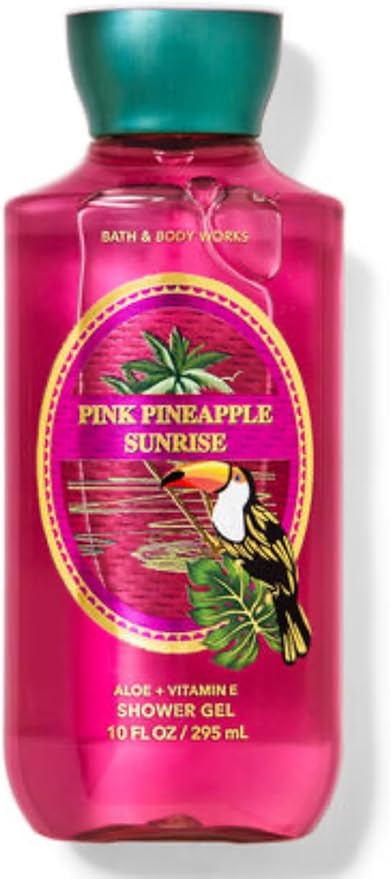 Bath & Body Works - 3 Piece Bundle - Spray - Body Cream - Shower Gel - Full Size and Gift Bag HELLO GORGEOUS (Pink Pineapple Sunrise)-VivaGrace Women