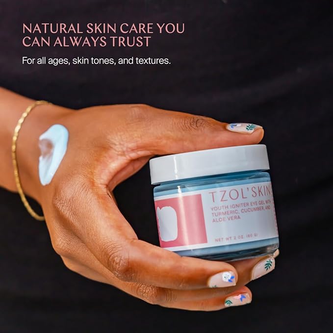 TZOL’SKIN - Youth Igniter Eye Gel - For Tired Eyes - Reduces Look of Puffiness, Fatigue & Dark Circles - Hydrating & Smoothing - Caffeinated - No Paraben, Silicones & Sulfates - Vegan - Cruelty Free-VivaGrace Women