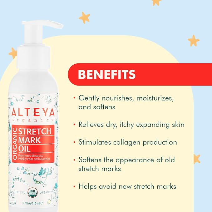 Alteya Organics Organic Pregnancy Stretch Oil 3.7 Fl Oz/110mL-VivaGrace Women