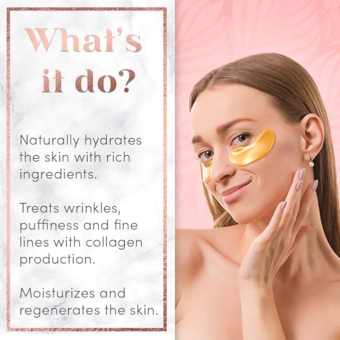 24k Gold Collagen Eye Pads Mask (Gold)-VivaGrace Women