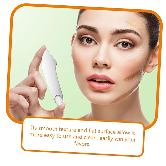 Beavorty Makeup Spatula Foundation Shovel Toning Stick Stainless Steel Liquid Foundation Scraper Makeup Tool (handheld Foundation Shovel Set Mirror Light Stainless Steel Mix-VivaGrace Women