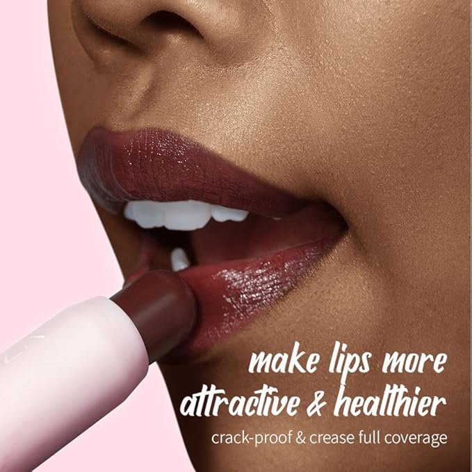 Tinted Lip Balm, Natural Semi-Gloss Finish, Hydrating / Coloring 2 in 1 Lip Stick for Girls & Women 01 Dark-Mauve-VivaGrace Women