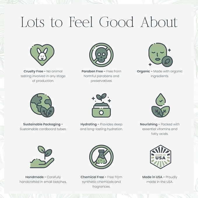 Organic Tallow Lip Balm (Lavender & Honey) from Grass Fed Cows. Super hydrating with Tallow, Olive Oil, Honey, and Beeswax. Sustainable Cardboard Tubes & Hand Filled. Jumbo Size 0.5 oz.-VivaGrace Women