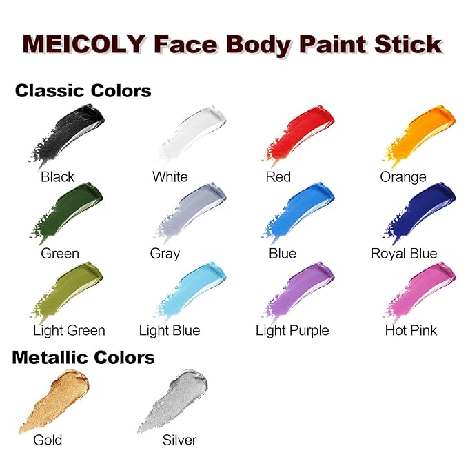 MEICOLY Orange Face Body Paint Stick(1.06 Oz),Cream Blendable Face Paint,Orange Eye Black Baseball/Softball,Sweatproof Waterproof Face Painting for Halloween Pumpkin Special Effects SFX Cosplay Makeup-VivaGrace Women