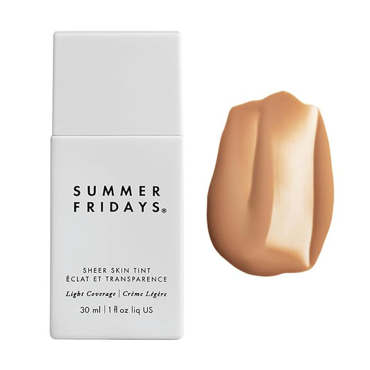 Summer Fridays Sheer Skin Tint - Skin Tint with Hyaluronic Acid - Helps Diminish Uneven Skin Tone - Sheer to Light Coverage - Shade 5 - Medium with Warm Neutral Undertones (1 Fl Oz)-VivaGrace Women