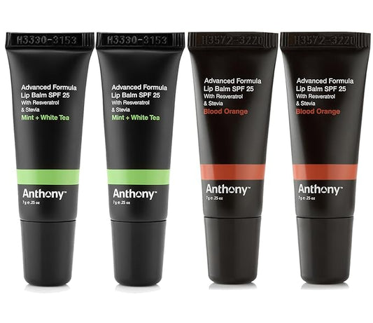 Anthony 25 SPF Lip Balm with Sunscreen for Lips – Contains Green Tea Extract, Shea Butter & Vitamin E – Moisturizing Repair Care Treatment for Chapped & Dry Lips 4-Pack-VivaGrace Women