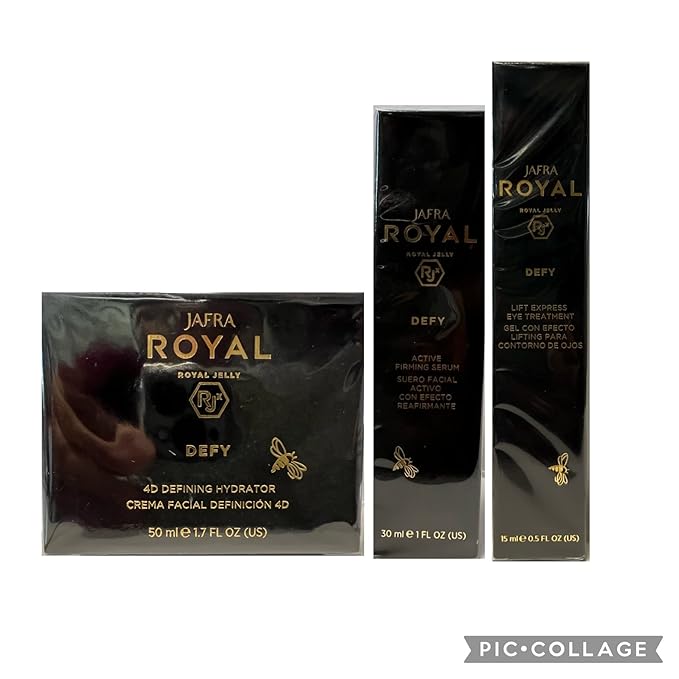 Jafra Royal Jelly Defy Trio-4D Defin Hydrator/Active Firming Serum/Eye Treatment-VivaGrace Women