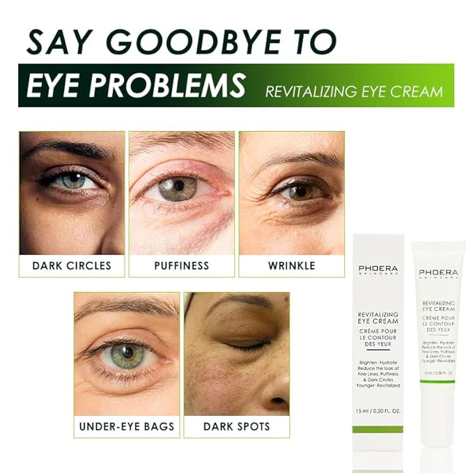 Phoera Revitalizing Eye Cream Brighten Hydrate Reduce The Fine Lines, Dark Circle Wrinkles And Puffiness For Men And Women Skin Loving Ingredients Apply In Morning And At Night-VivaGrace Women