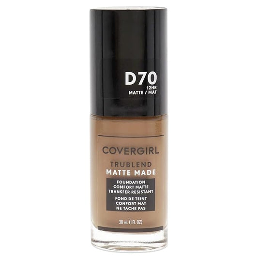 COVERGIRL Trublend Matte Made Liquid Foundation, D70 Cappuccino, 1.01 Fl Oz, 2 Count-VivaGrace Women