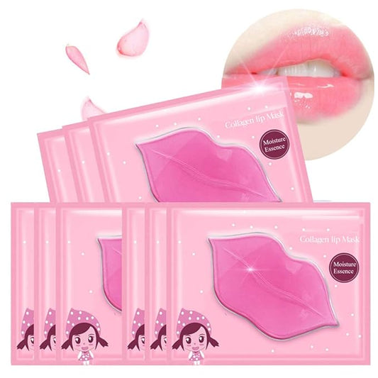 Lip Mask, 30PCS Collagen Crystal Pink Lip Care Gel Pads Treatment, Moisturizing Anti-Wrinkle Anti-Aging Firm Hydrate Lips, Remove Dead Skin Moisture Essence Make Your Dry Lip Attractive Sexy-VivaGrace Women