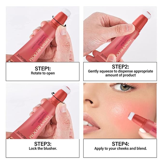 Mysense Liquid Blush Makeup Wand, Soft Cream Blush for Cheeks Tint, Matte Blush Contour Wand with Cushion Applicator, Dewy Finish, Weightless, Natural-Looking, 101 Ravishing-Nude Pink, 0.34fl.oz-VivaGrace Women