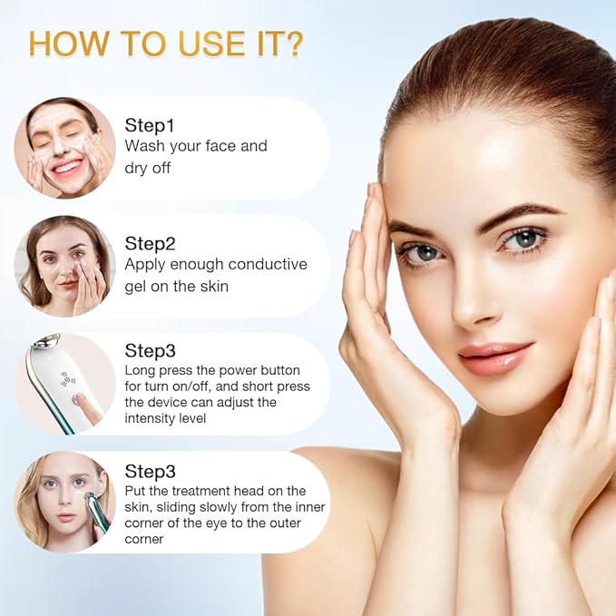 Puffy Eyes Treatment | Eye Puffiness | Eye Bags | Crows Feet | Fine Line Reducing - TS-Lifter Technology(Minor Stings) + Radio Frequency - 2 in 1 Professional RF Eye Anti Aging Device-VivaGrace Women