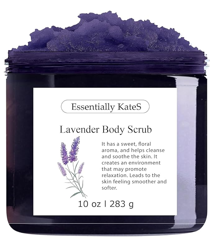 Lavender Body & Foot Scrub 10 oz - A blend of lavender essence, shea butter, and coconut oil for a fragrant journey to a serene countryside - The best stocking stuffer.-VivaGrace Women