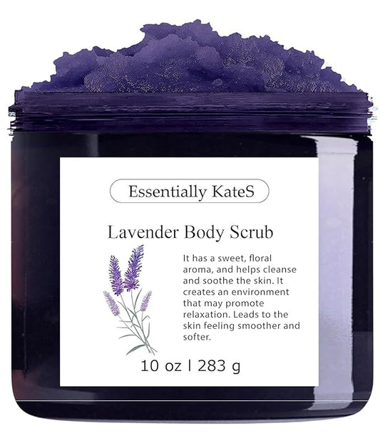 Lavender Body & Foot Scrub 10 oz - A blend of lavender essence, shea butter, and coconut oil for a fragrant journey to a serene countryside - The best stocking stuffer.-VivaGrace Women