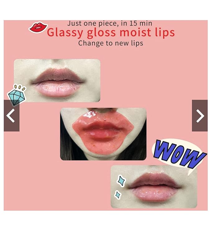 PS.PRETTYSKIN Rose Lip Masks for Dry Lips Care, Hydrogel Formula, moisture,nutrition, elasticity and vitality of lips,Rosa Centifolia Flower Extract,castor seed oil Extract,Lip care, Pack of 20-VivaGrace Women