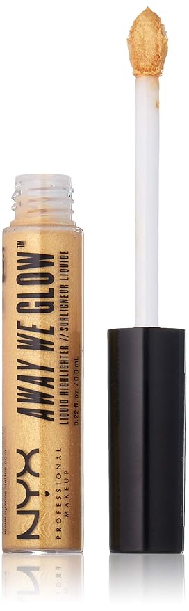 NYX Professional Makeup Away We Glow Liquid Highlighter, Golden Hour, 0.22 Fluid Ounce-VivaGrace Women