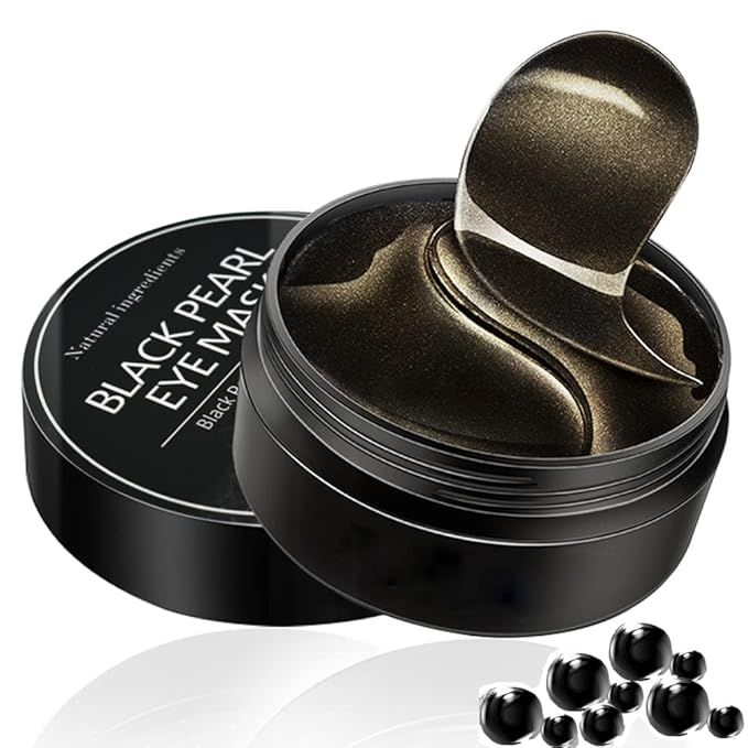 Under Eye Patches, Eye Mask Black Pearl, Puffy Eyes Dark Circles Brighten Treatments, 60PCS Collagen Under Gel Pad for Lighten Wrinkles Anti-Aging, Fine Lines Eye Bags Women Men-VivaGrace Women