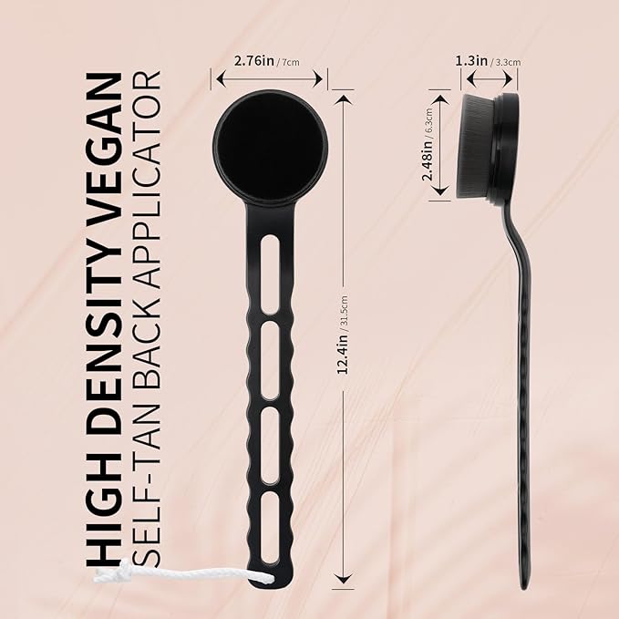 docolor Self Tanner Back Applicator, Plastic Long Handle Back Tanning Applicator Large Body Makeup Brush Vegan & Cruelty Free Self Tanner Brush For Self Tanner, Sunscreen, Bronzer, Foundation-VivaGrace Women