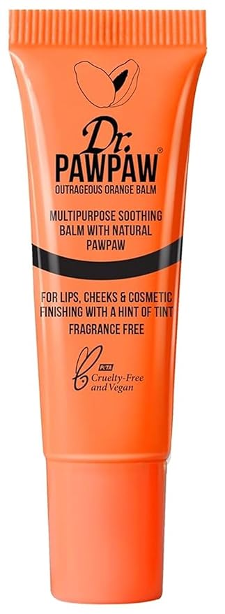 Outrageous Orange Balm, Multi-Purpose Natural No Fragrance, for Hydrating Lips, Skin, Hair, Cuticles, Nails & Beauty Finishing (10 ml)-VivaGrace Women