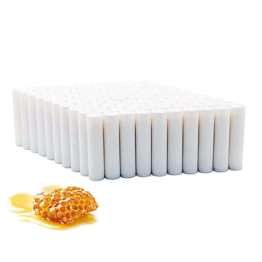 Natural Honey Lip Balm Bulk, Unlabeled Filled, 100 Pack | Add Your Own Labels For Party Favors, Gift Baskets, or Business Branding. For Men, Women, and Children-VivaGrace Women